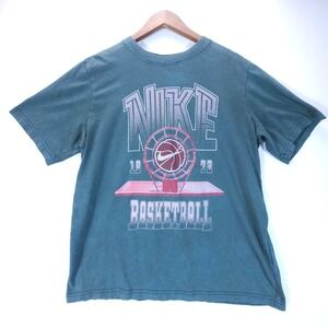 Nike Basketball Shirt Mens Medium Teal Green Graphic Tee Loose Fit Streetwear